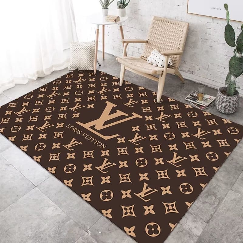 Patterned Area Rug - Brown and Gold - Design 12