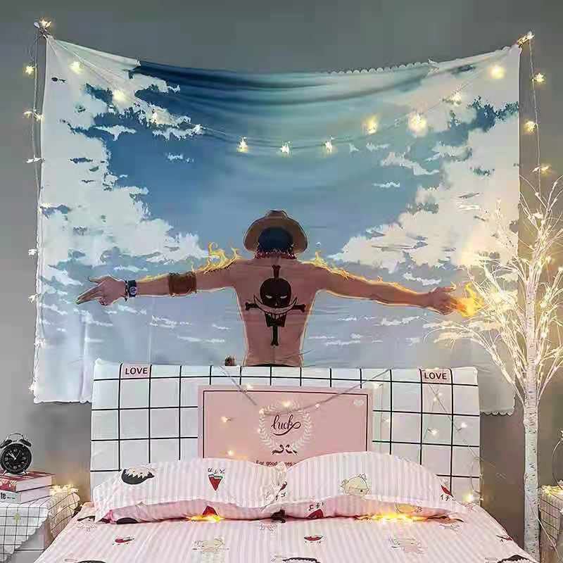 Golden Home Aesthetic Room Décor Tapestry Wall Hanging Tapestries Beach Towel Bedroom Living Room Dorm Decor(with light) (19)