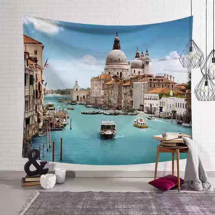 Golden Home Aesthetic Room Décor Tapestry Wall Hanging Tapestries Beach Towel Bedroom Living Room Dorm Decor(with light) (21)