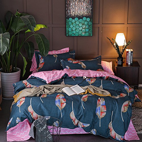 Golden Home Single Size Bedsheet 6pcs One Set,High Cotton Quality Bedding Set Duvet Cover (Single Size, A14)