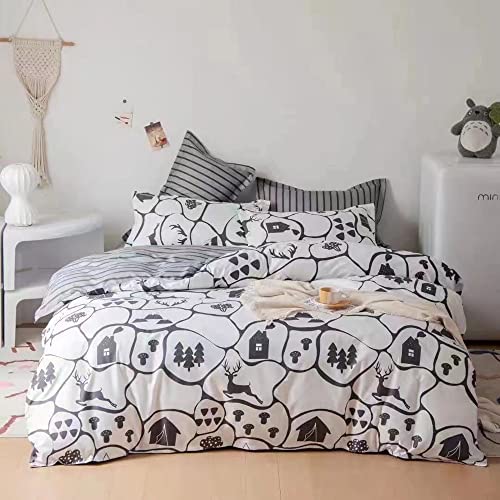 Golden Home Single Size Bedsheet 6pcs One Set, High Cotton Quality Bedding Set Duvet Cover (Single Size, A15)