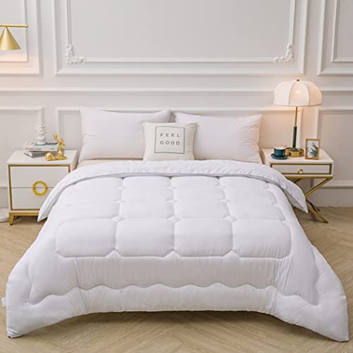 GOLDEN HOME Comforter Duvet Quilt，Insert Full White Down Alternative All Season Microfiber King/Single Size (160x220CM)