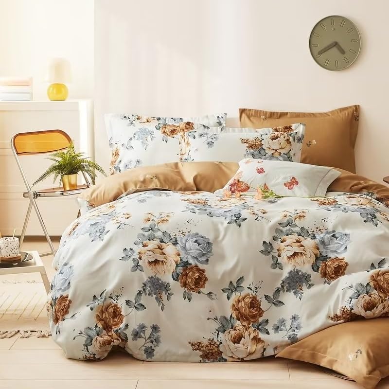 Golden Home King Size Duvet Cover Set Luxury Ultra-Soft High-End Bedding Set - Ultimate Comfort, High Cotton Breathable Fabric, Enhance Your Sleep Experience (S1, King Size)