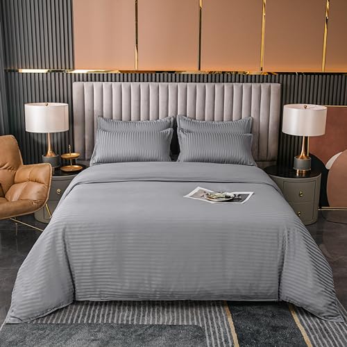Golden Home King Size/Single Size Bedsheet duvet cover pillow case 6pcs One Set High Cotton Quality Bedding Set Kids' Duvet Covers… (Gray, Single Size)