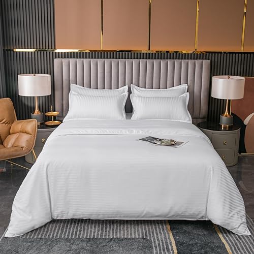 Golden Home King Size/Single Size Bedsheet duvet cover pillow case 6pcs One Set High Cotton Quality Bedding Set Kids' Duvet Covers… (White, Queen Size)